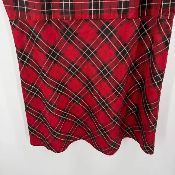 The Children’s Place Dress Size 24 NWOT Plaid Holiday Christmas Satin Plus Curvy - Picture 9 of 13